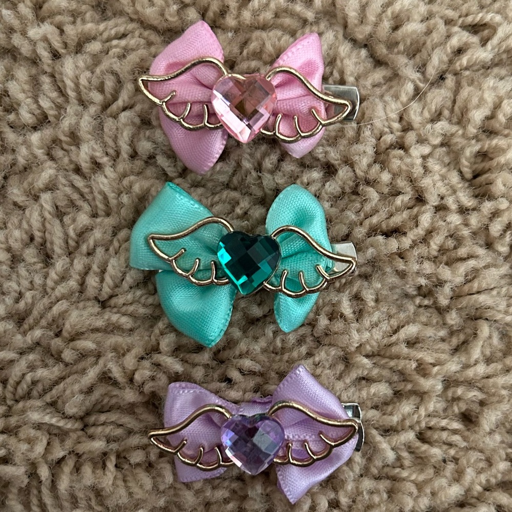 Decora Kawaii Hair Bow Clips bundle of 3